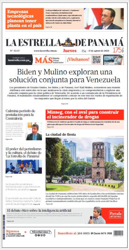 Portada del impreso del 15 de agosto de 2024