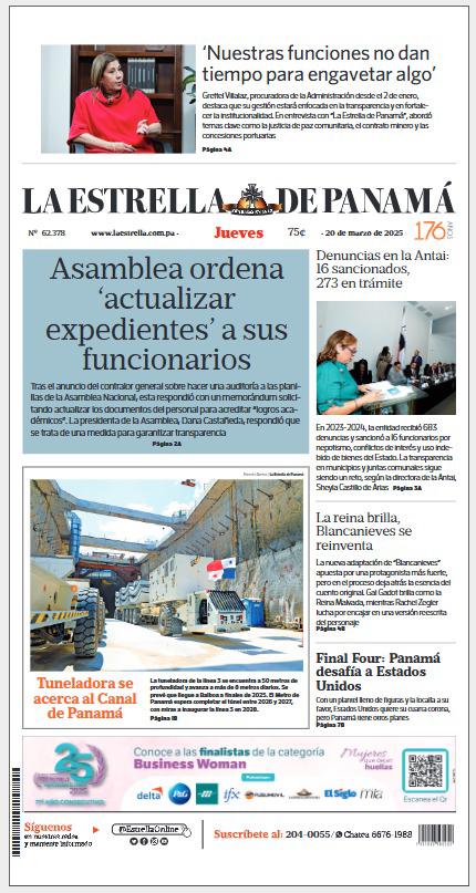 Portada del impreso del 20 de marzo de 2025