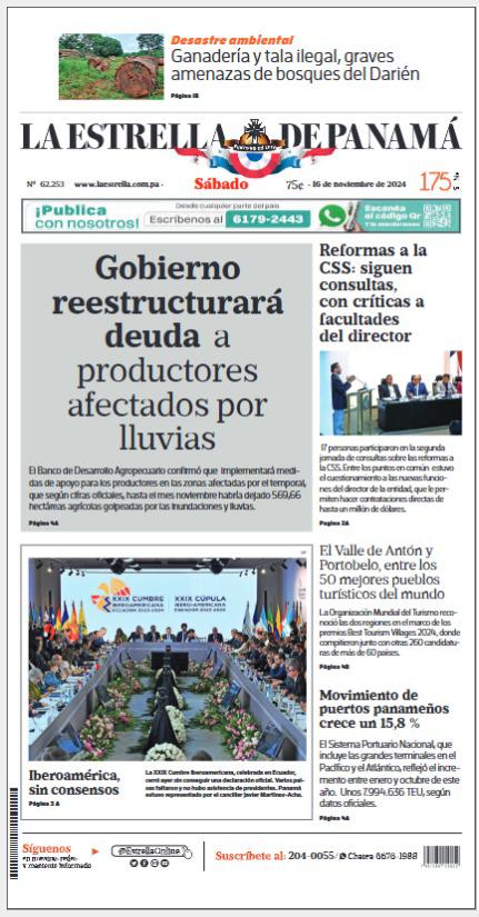 Portada del impreso del 16 de noviembre de 2024