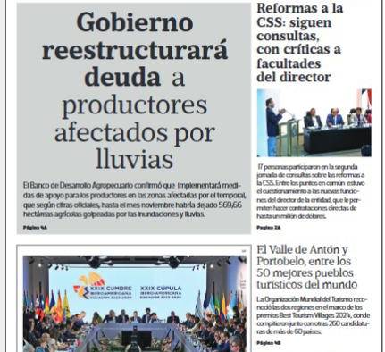 Portada del impreso del 16 de noviembre de 2024