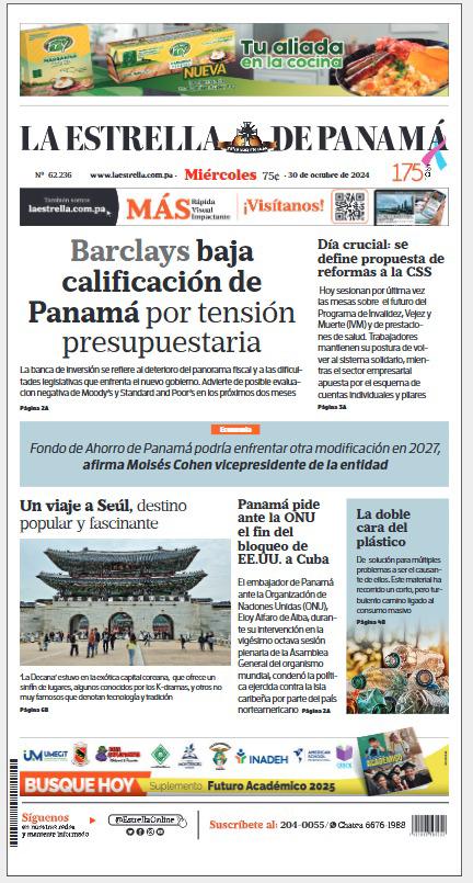 Portada del impreso del 30 de octubre de 2024