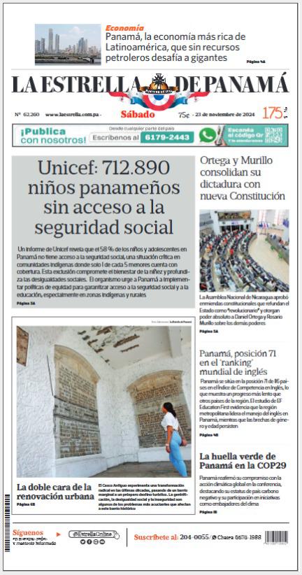 Portada del impreso del 23 de noviembre de 2024