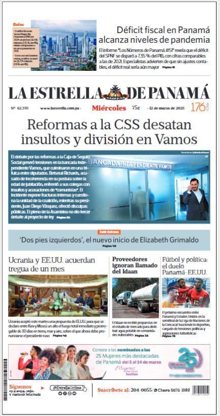 Portada del impreso del 14 de marzo de 2025