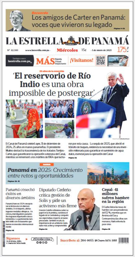 Portada del impreso del 1 de enero de 2025