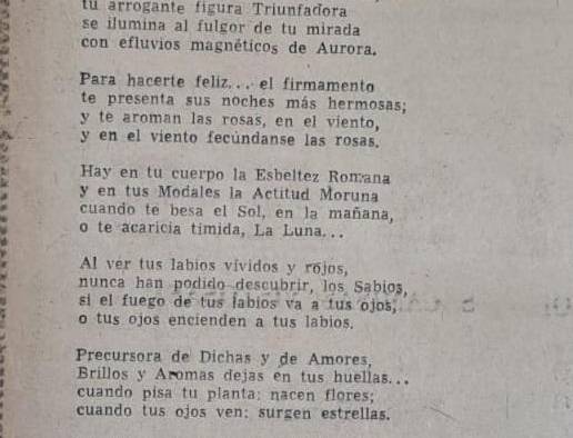 ’Canto a la reina’ escrito por Jorge E. de Ycaza.