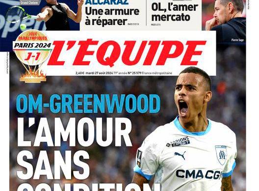 L’Equipe resalta el buen momento del Marsella y su goleador Greewood.