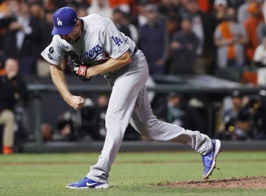 El lanzador de los Dodgers de Los Ángeles, Max Scherzer