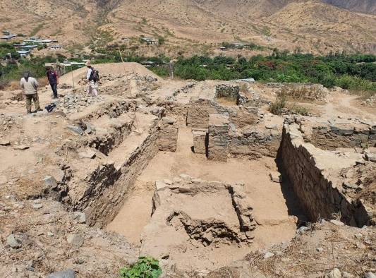 Fotografía sin fecha difundida por el Ministerio de Cultura de Perú de un asentamiento arqueológico descubierto en la región de Cajamarca, en el norte de Perú.