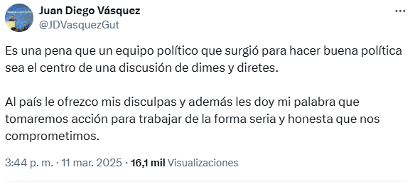 Presidente de la coalición Vamos reaccionó.