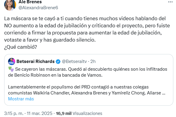 Reacción de la diputada Brenes tras el incidente con el diputado Richards