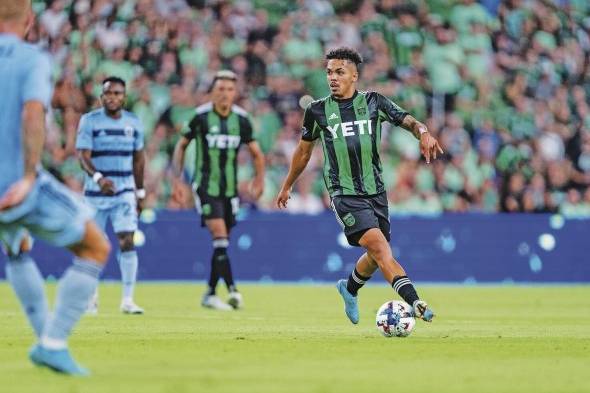 Pereira en la cancha con el Austin FC ante el Sporting Kansas City.