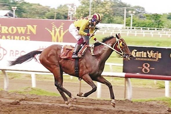 El ejemplar 'El Gran General' acercándose a la meta, para ganar