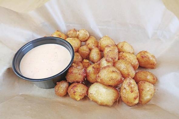 Cheddar cheese curds.