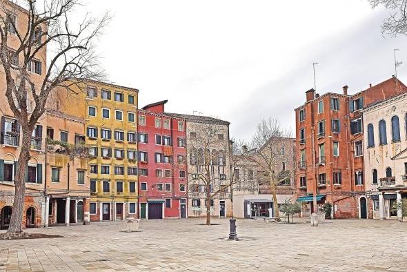 Plaza principal del antiguo guetto de Venecia