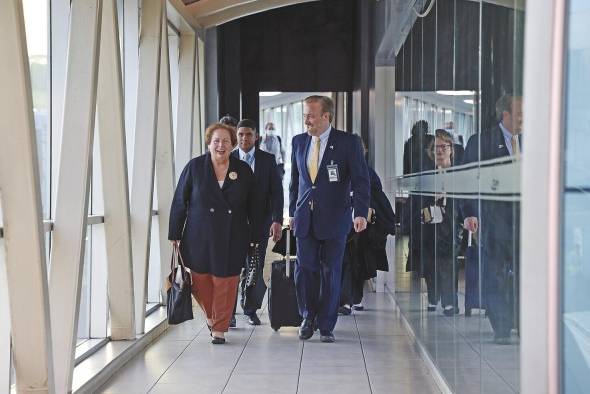 Mari Carmen Aponte a su llegada en el aeropuerto internacional de Tocumen