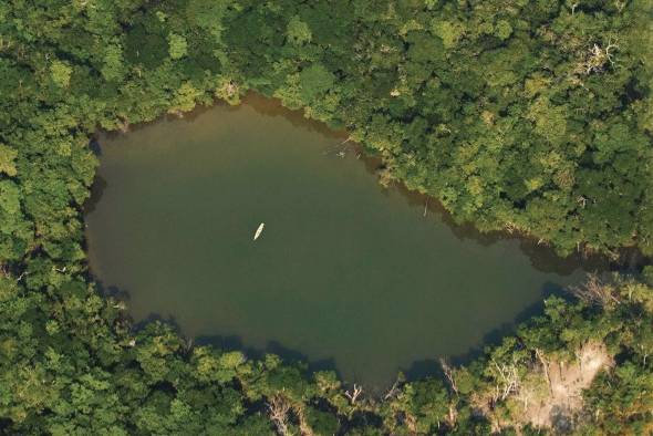 Vista aérea de una zona de la selva amazónica, en Porto Velho, Rondonia (Brasil).