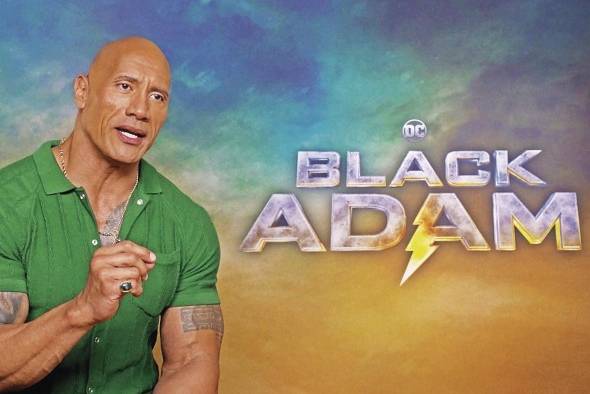 Dwayne Johnson durante la presentanción de 'Black Adam'.