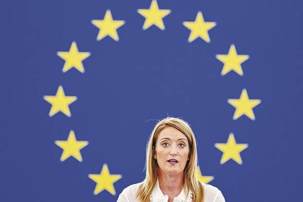 La presidenta de la Eurocámara, Roberta Metsola