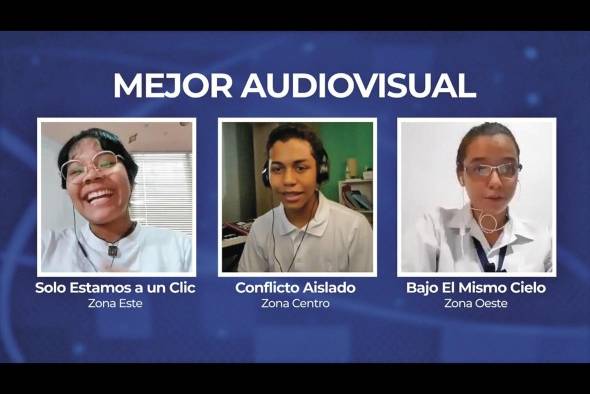 Estudiantes en la categoría de mejor audiovisual.