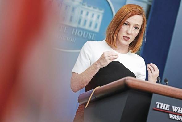 La portavoz de la Casa Blanca, Jen Psaki, este 14 de marzo de 2022.