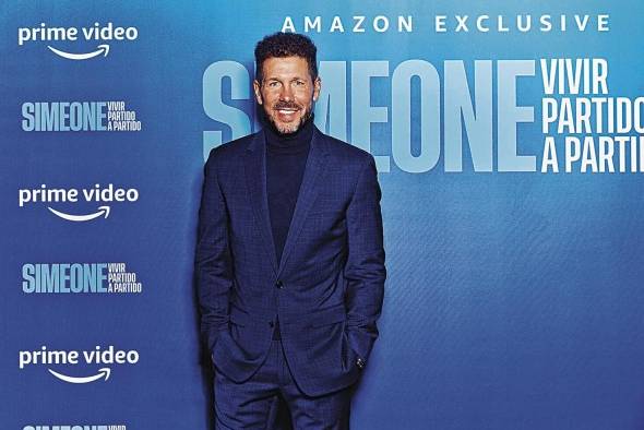 El entrenador argentino del Atlético de Madrid, Diego Simeone, a su llegada a la presentación de la docuserie 'Simeone, vivir partido a partido'.