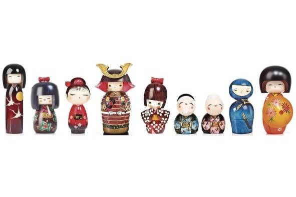 Muñecas Kokeshi modernas