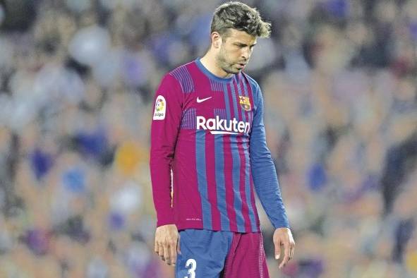 Gerard Piqué durante un partido de Liga en el Camp Nou.