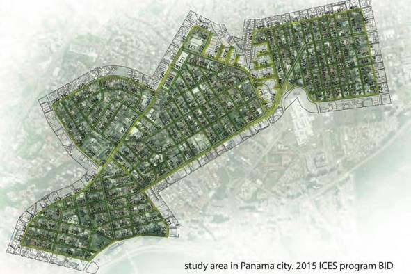 Zona de estudio de 'Walkability Tool' en la ciudad de Panamá