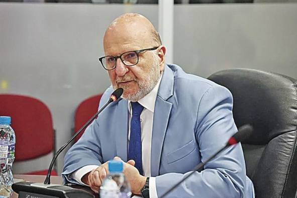 Giovanni Ferrari, gerente de la Zona Libre de Colón, durante la sustentación del presupuesto de la entidad en la Asamblea Nacional.