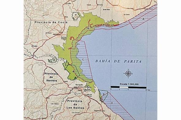 Localización de los humedales de la bahía de Parita.