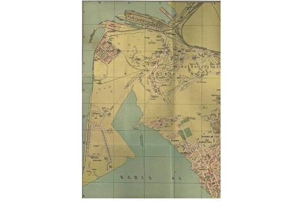 Plano de parte de la ciudad de Panamá y la Zona del Canal (década de 1930).