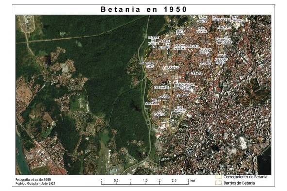 Se observa cómo se ha urbanizado el corregimiento de Betania, y la ciudad en general, contrastando con la imagen anterior.