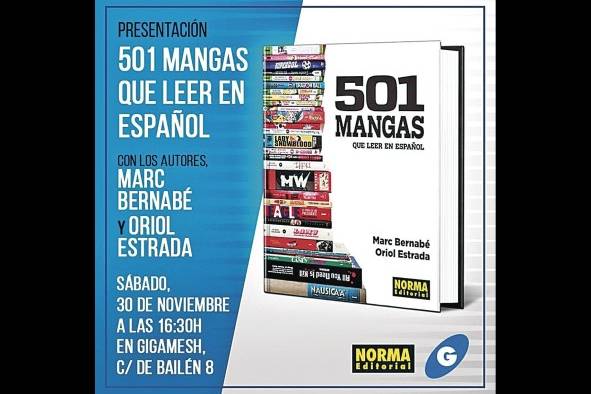 Afiche de la presentación de '501 mangas que leer en español'.