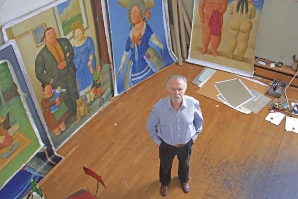 Fernando Botero en su 'atelier' en París en 2006.