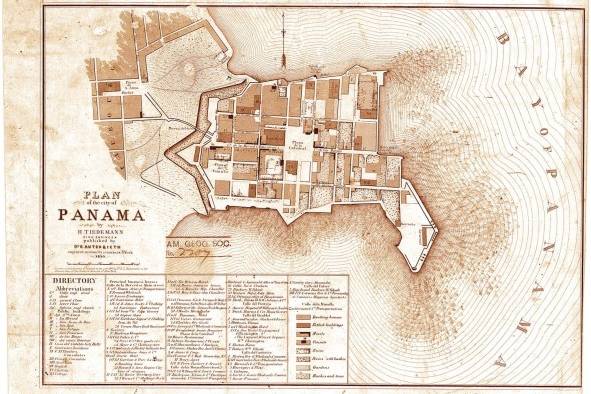 El traslado de la ciudad al 'sitio de Ancón' el 21 de enero de 1673 abrió la oportunidad para la reconfiguración de la ciudad y su segregación social a partir de la construcción de un muro que dividía la ciudad formal, urbanizada y ocupada por 300 familias privilegiadas, de la población afrodescendiente. En este mapa de 1850 de Tiedeman se puede observar el muro y el foso que dividía 'a los de los adentro y los de afuera'.