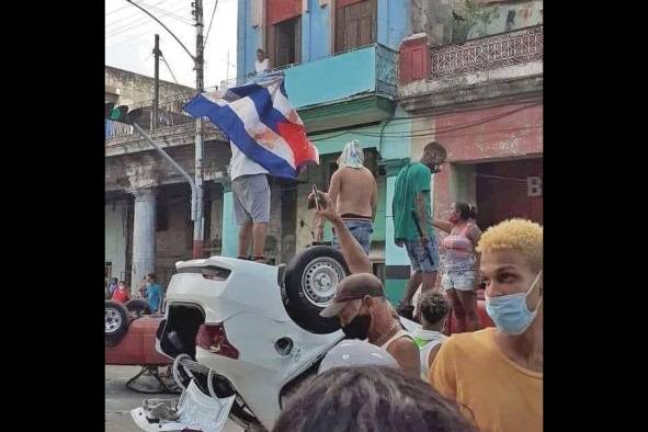 Una muestra de las protestas del domingo en la isla de Cuba.