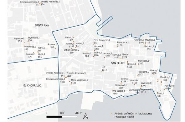 Alojamientos vacacionales AirBnB en el centro histórico de la ciudad de Panamá.