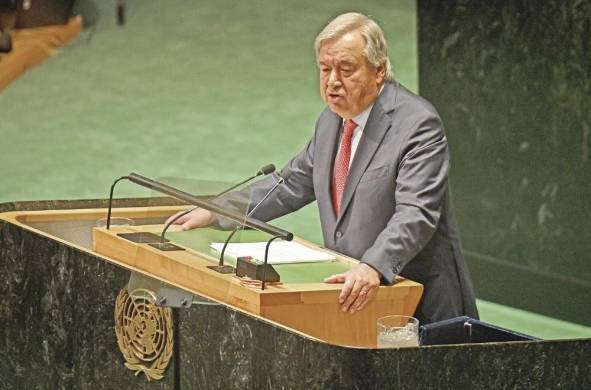 Antonio Guterres, secretario general de la ONU, durante la inauguración de la Asamblea Anual 2023.