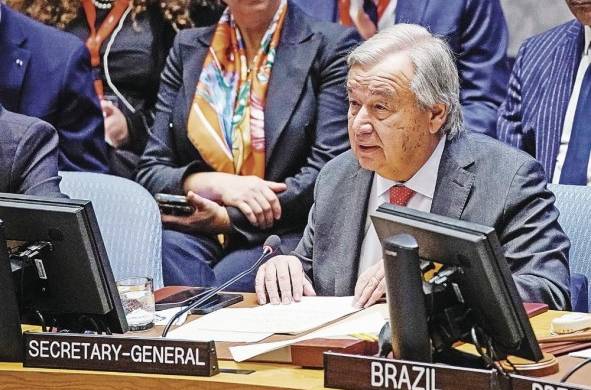 El secretario general de la ONU, António Guterres, hablóa ante el Consejo de Seguridad, este martes.