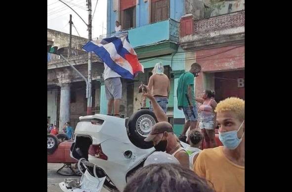 Una muestra de las protestas del domingo en la isla de Cuba.