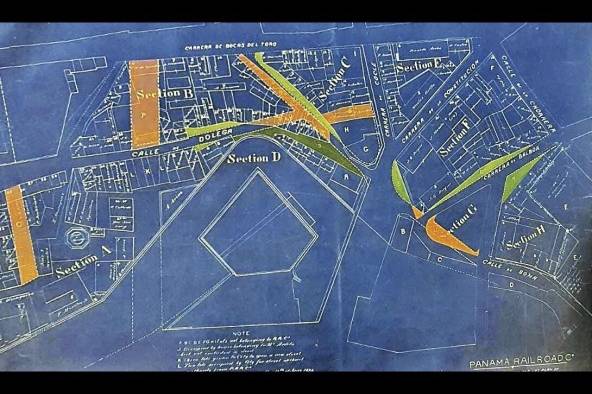 Plano de parcelación de La Explanada y el foso. Panamá Railroad Company, 1899