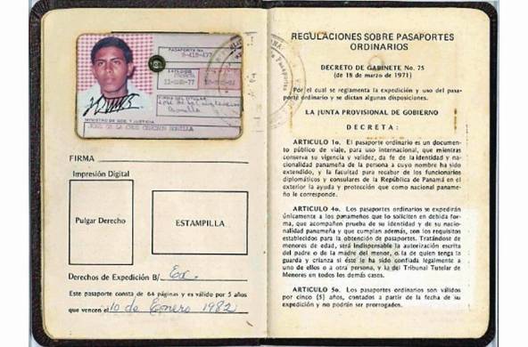 Pasaporte emitido en 1980