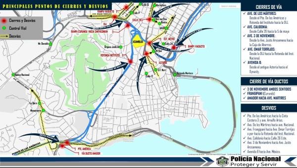 La Avenida 3 de Noviembre estará cerrada frente a la estación del Metro de la 5 de Mayo.