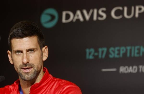 El tenista serbio Novak Djokovic, durante la rueda de prensa que ofrece con motivo de su participación en la fase de la Copa Davis.