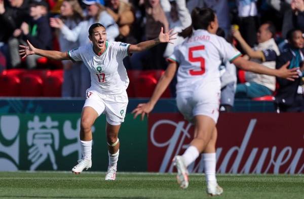 Integrantes de la selección femenina de Marruecos tras ganar su pase a los octavos de final.