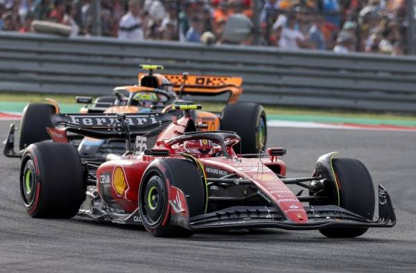 El piloto español de Ferrari Carlos Sainz durante la disputa del GP de Estados Unidos.