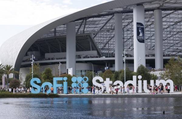 Vista del SoFi Stadium en California, Estados Unidos.