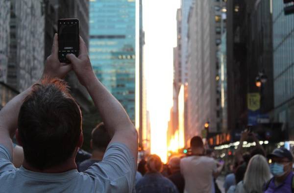 El Manhattanhenge, la puesta de sol más fotografiada de Nueva York