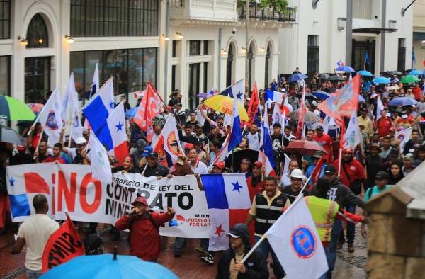 Protestas en contra de la Ley 406 del contrato de concesión minero entre el Estado y Minera Panamá.