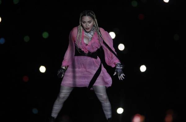 La cantante Madonna durante un concierto en Colombia